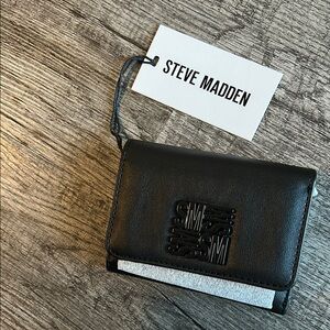 Steve Madden Black and Silver Card Holder